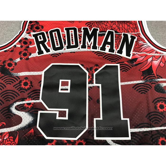 Maillot Chicago Bulls Dennis Rodman #91 Mitchell & Ness Lunar New Year Rouge
